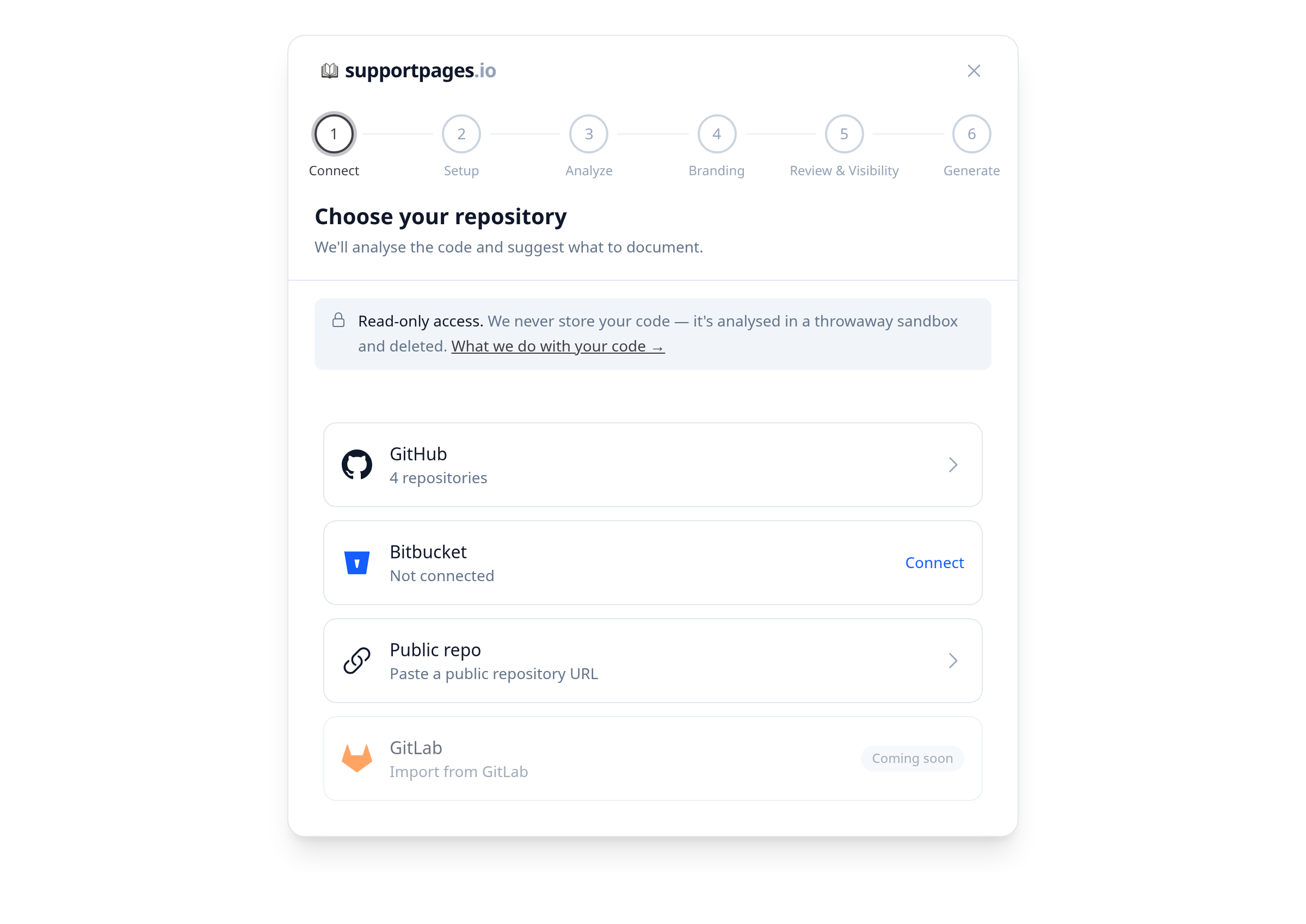 Click Connect next to Bitbucket illustration