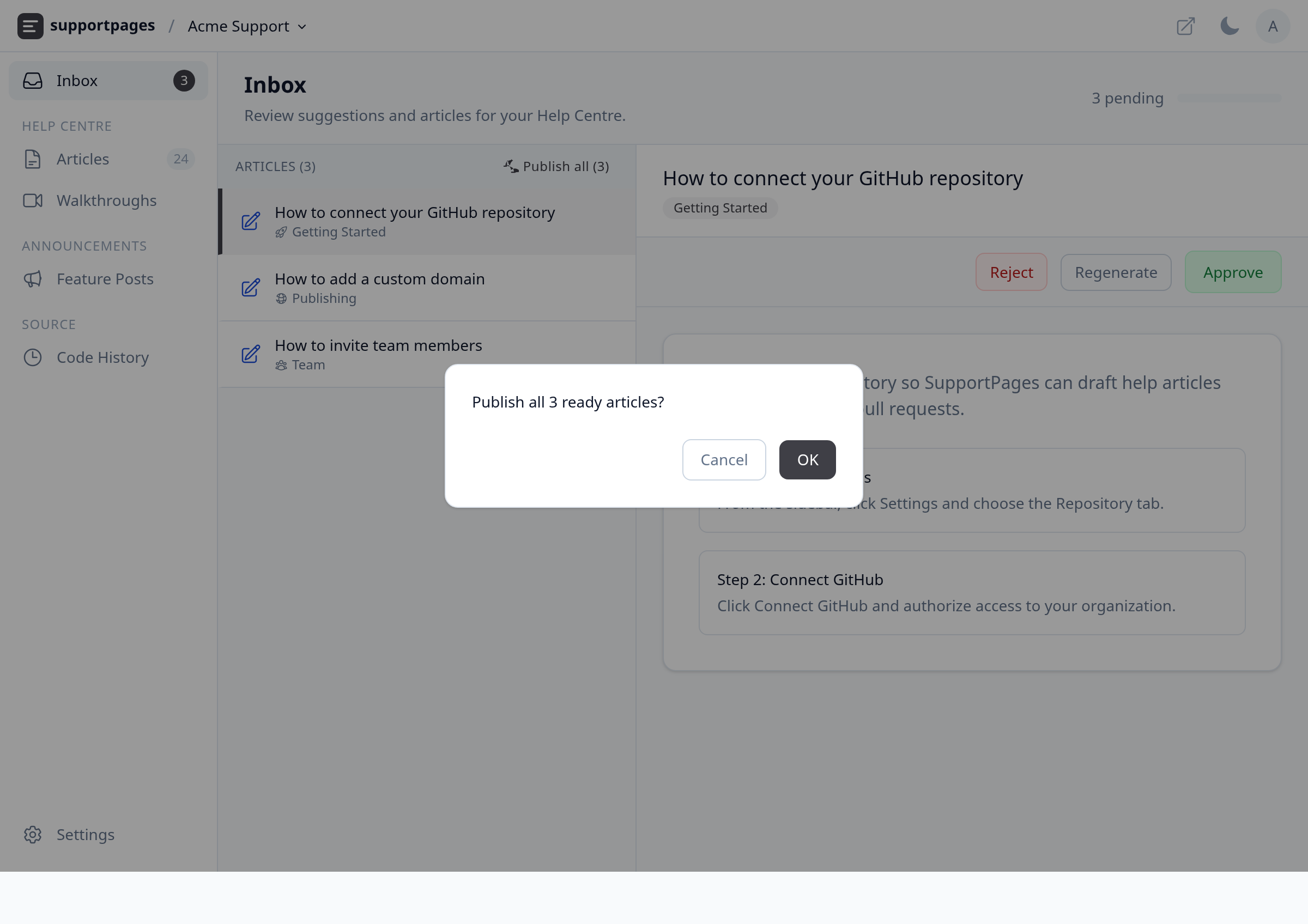 Confirm the batch publish illustration