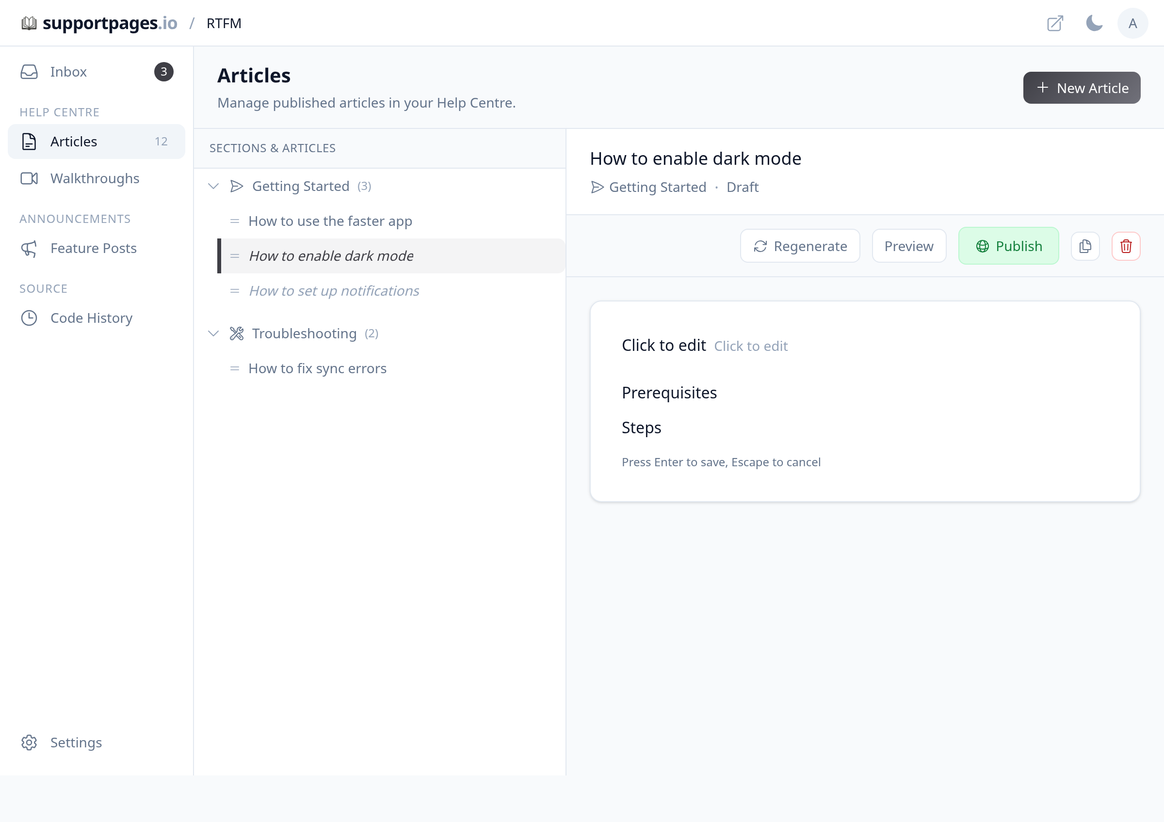 Unpublish a live article illustration