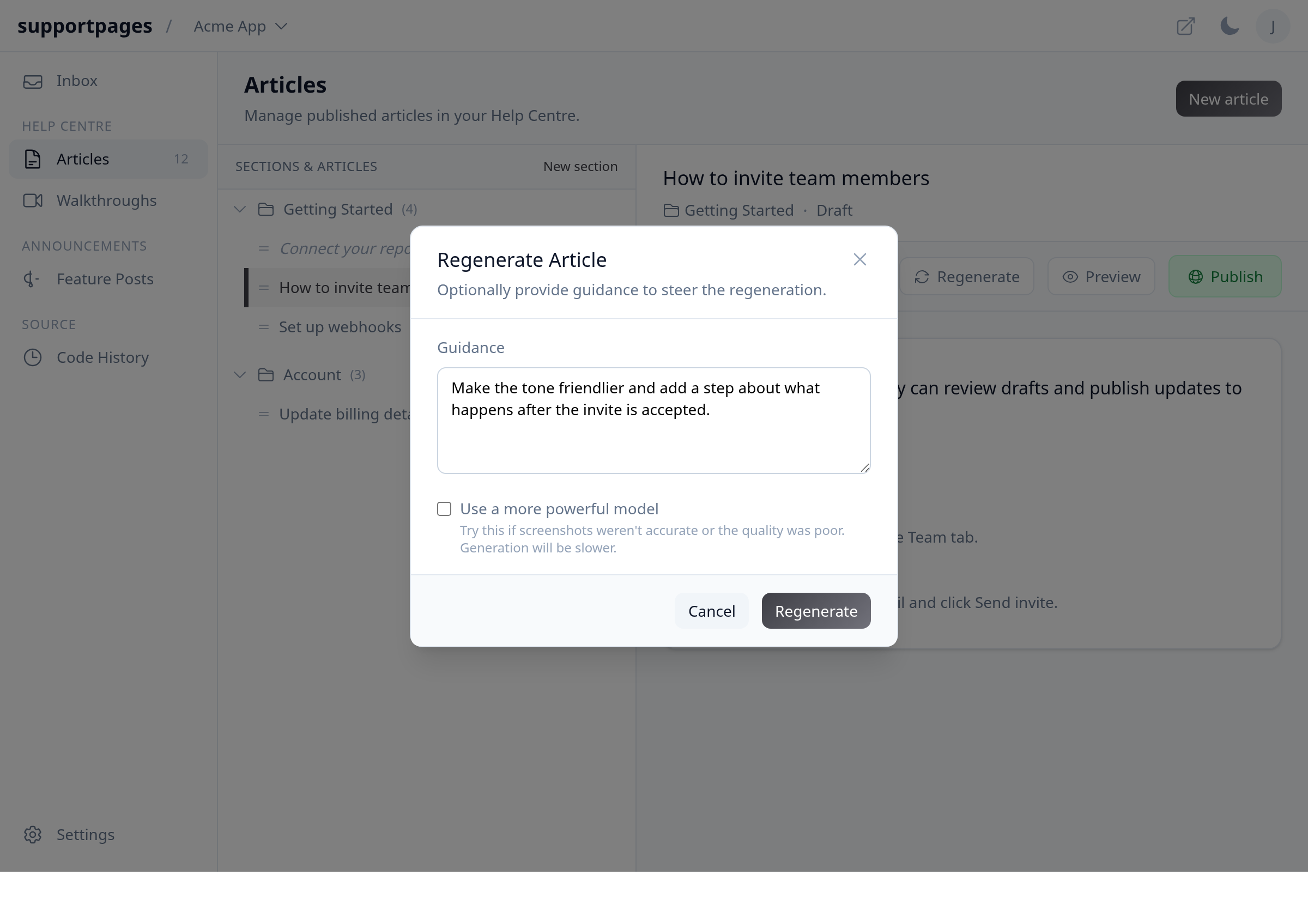 Add guidance and confirm illustration