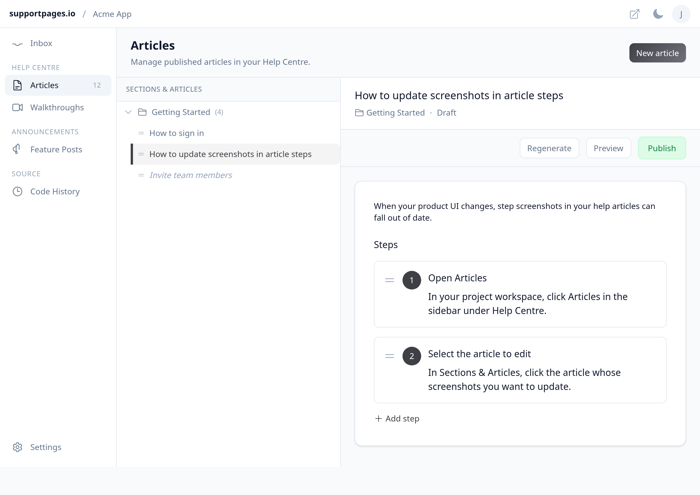 Select the article to edit illustration