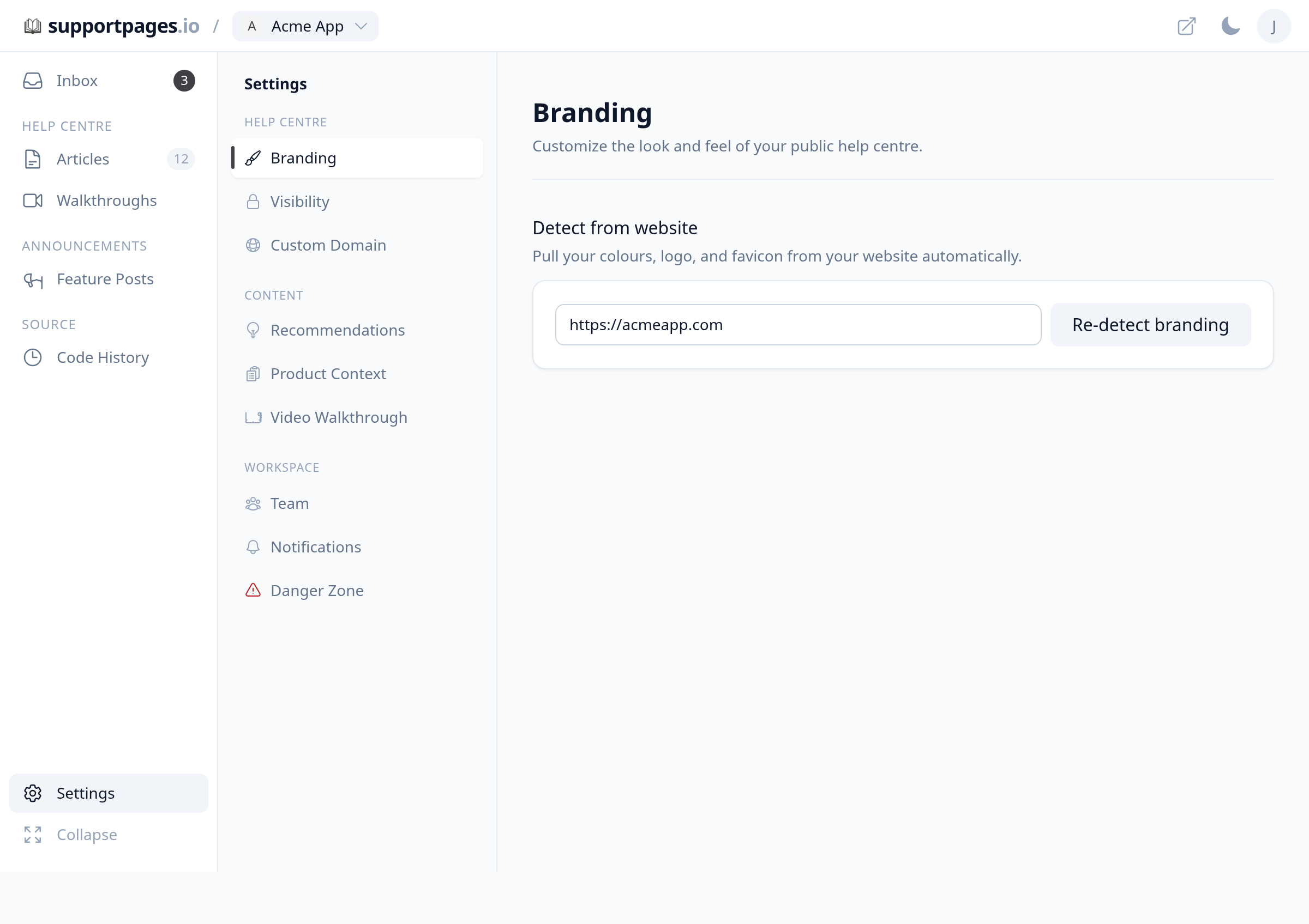 Re-detect branding from your website illustration