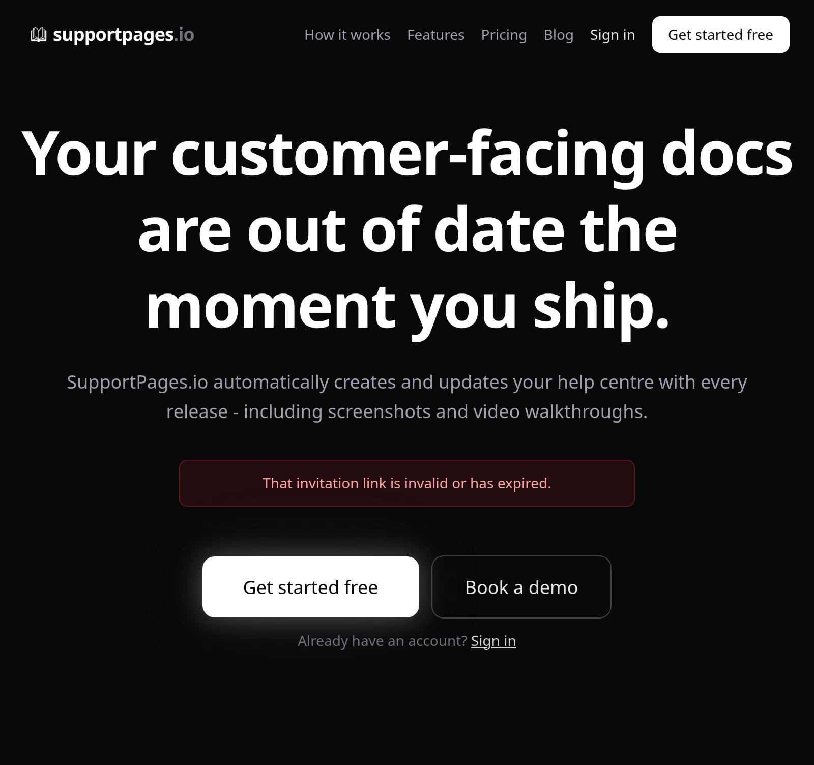 Check for an error on the sign-in page illustration