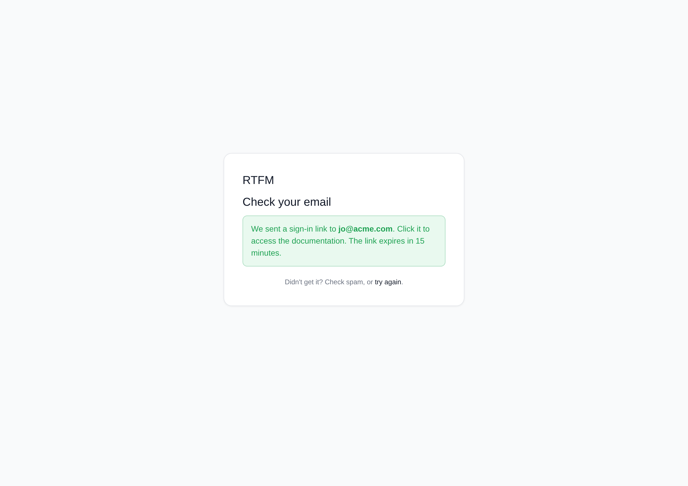 Ask them to check spam for the sign-in link illustration